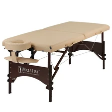 Master Massage 28" Argo Portable Massage Table Package in Cream Upholstery