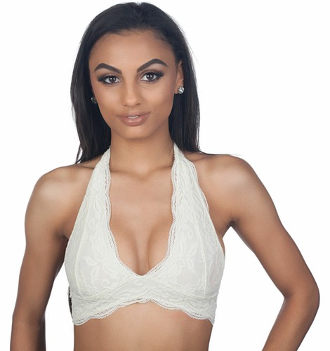 Anemone Junior Ladies Unpadded Wireless Lace Halter Bralette Top 3914BR |  eBay