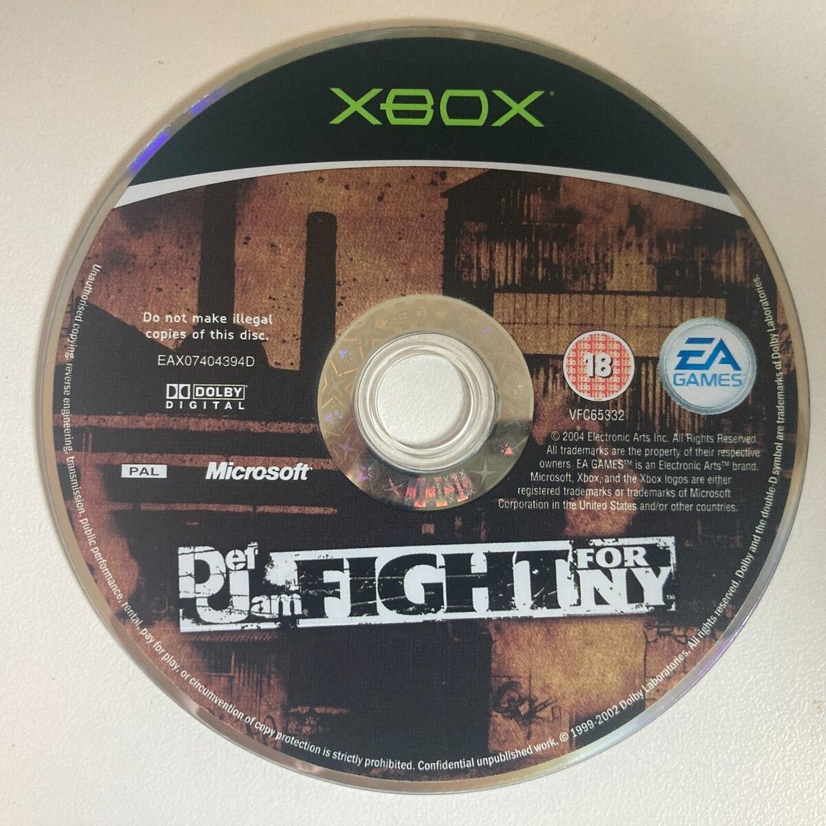 Official Xbox Game Disc #36 Def Jam Dight For NY Demo Disc