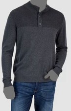  60 Club Room Men's Gray Mock-Neck Long-Sleeve Cotton Sweater Size M
