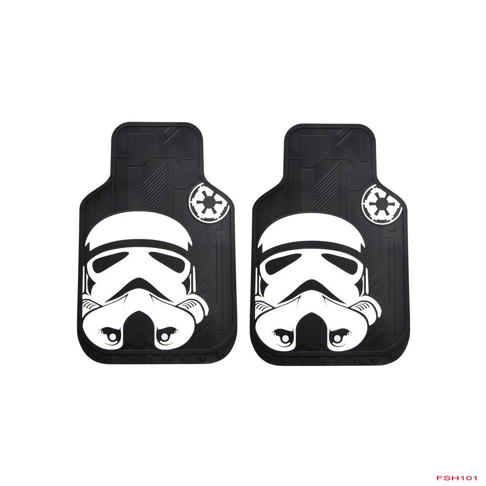 New 6pcs Star Wars Stormtrooper Car Truck Front Floor Mats Steering Wheel Cover Foto 2 de 4