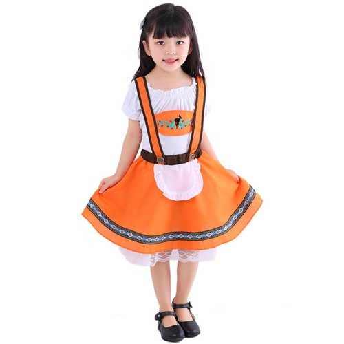 Child German Girl Costumes, Traditional Oktoberfest Gal Halloween Dress Outfits
