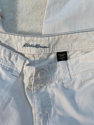 Eddie Bauer 10P Cotton Crop/Capri Pants Whie - Picture 2 of 5