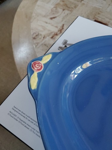 Coors Pottery Blue Rosebud Platter Serving Plate 13.25" long 9.25" wide - Picture 2 of 7