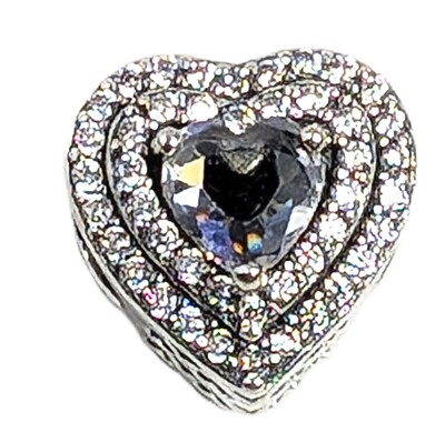 Authentic Pandora Charm, Sparkling Levelled Hearts, #799218C01 | eBay