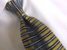 Stefano Milano Gray Striped multi Color Neck Tie L 60"/ W 4" made In Italy
