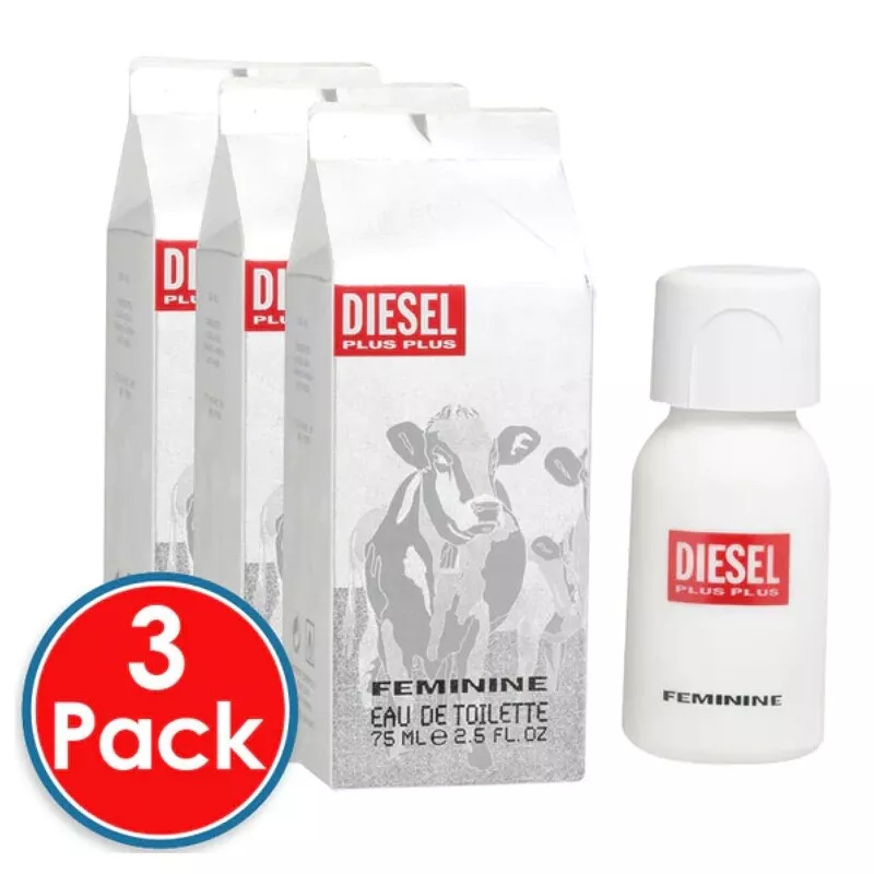3 x Plus Plus Feminine Eau de Toilette 75ml Spray 225ml New PACK OF 3
