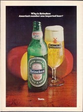 HEINEKEN LAGER & Dutch Cheese - Vintage Original 70er Jahre WERBUNG. Gratis Versand