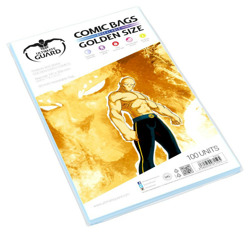 Ultimate Guard Doré Lot De 100 Pochettes Pour Magazine Comics Refermables - Image 3