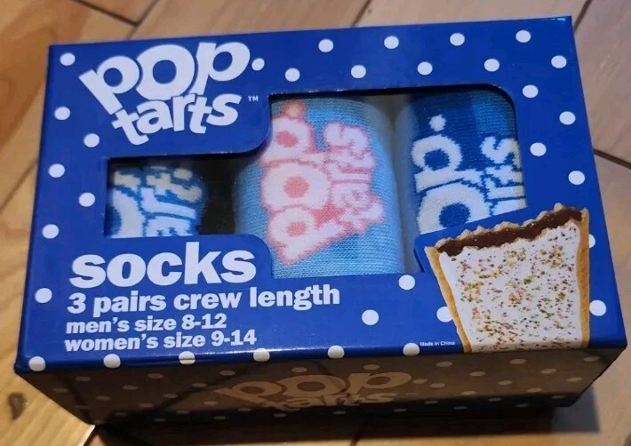 Odd Sox Pop Tarts Crew Length Socks 3 Pairs Gift Set Men's 8-12/Women's 9-14 NEW