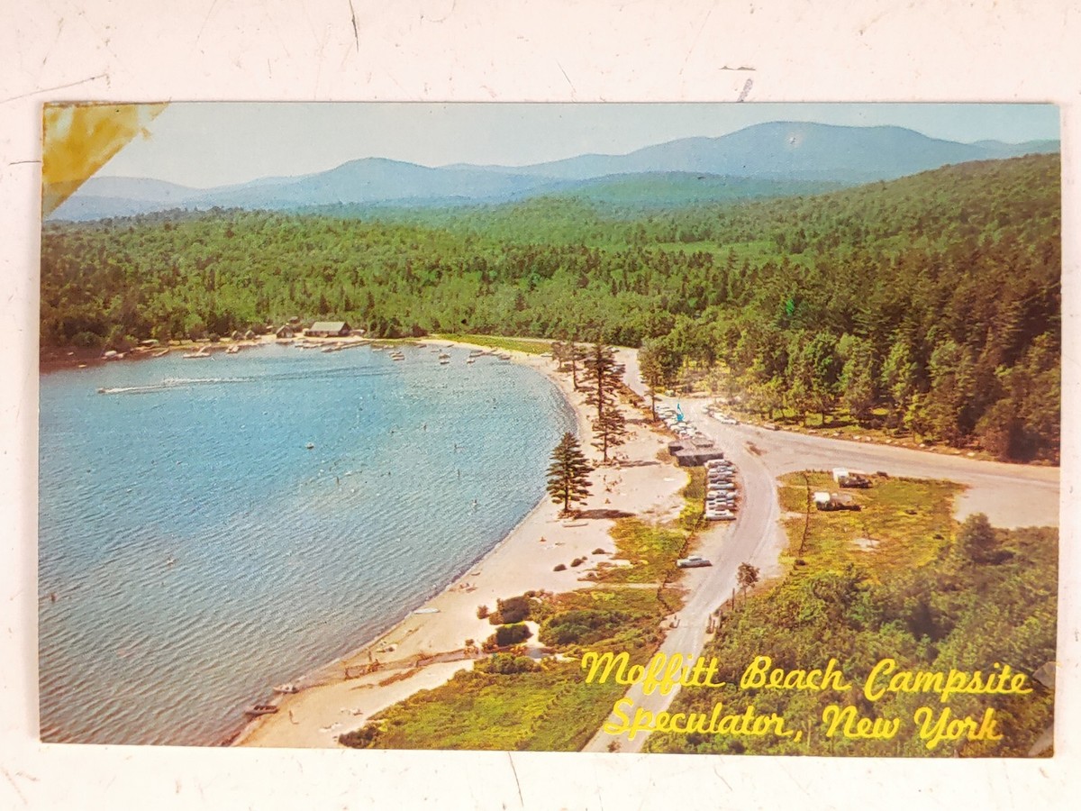 Sacandaga Lake Speculator NY Moffitt Beach Campsite Postcard