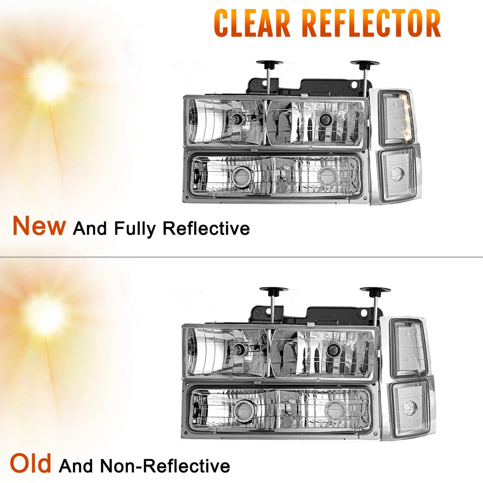 Faro de parachoques con bombillas para 94-00 Chevy Silverado C10 C/K 1500 2500 3500 Foto 4 de 4