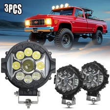 3X 7" Side Shooter Spot LED Laser Lights Pods for GMC RAM Ford Truck Pickup SUV