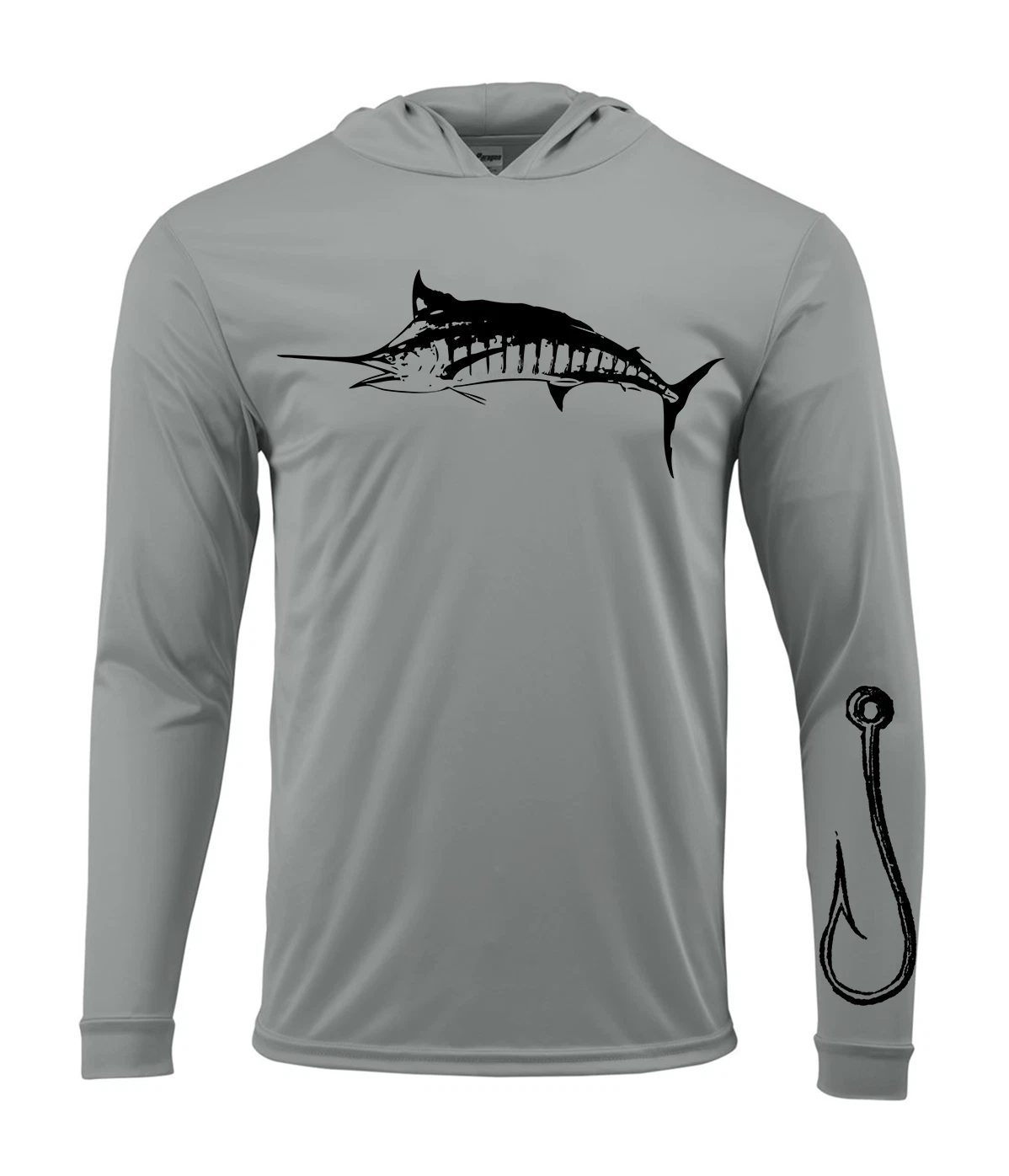 Fisherman Capitan UV Protected UPF 50 Long Sleeve T-Shirt Marlin Fishing Hooded
