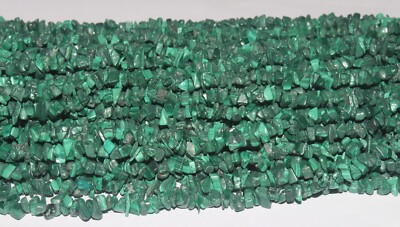 Natural Gemstone Malachite Chips Uncut Beads Jewelry Making 4to6 mm 34 Inches