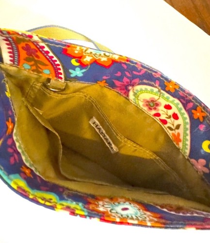 HADAKI Crossbody Sling Bag Colorful Paisley and Flower print with Vinyl Strap - Picture 5 of 7