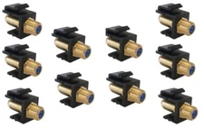 10 Pc F type Insert Keystone Coax Jack Connector Cable TV RG6 RG59 Adapter Black