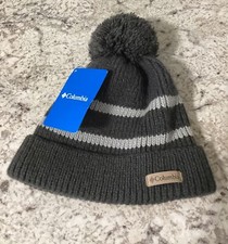 Columbia Auroras Lights Youth Beanie Gray Stripes One Size Fleece Lined New