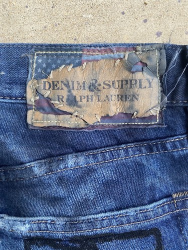 Ralph Lauren Denim & Supply Jeans Mens Size 31x32 Distressed Ice Dyed BAWR - Picture 11 of 12