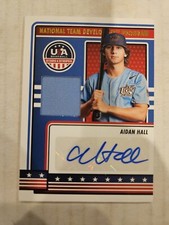 '23 USA BASEBALL LONGBEACH AIDAN HALL STARS STRIPE AUTO JERSEY RELIC RC #NTDP-AA
