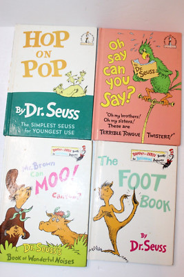 1960s 70 s Dr. Seuss vintage books lot - Foot Book, Hop & Pop, Oh Can You Say
