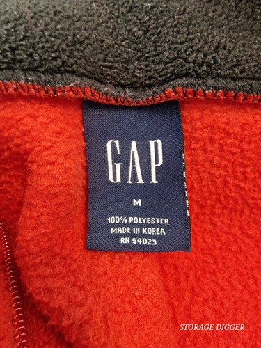 Gap Fleece Jacket Women's Medium Orange Quarter Zip Pockets Long Sleeve Outdoor - Picture 14 of 15