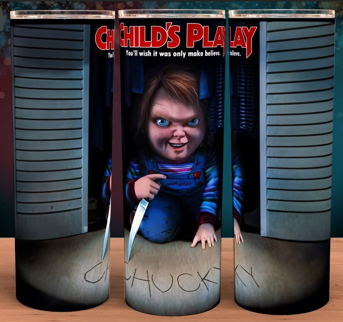 Chucky Child's Play Cup Mug Tumbler 20oz with lid and straw