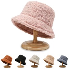 Donna Pelliccia Finta Secchio Cappello Felpa Bush Pesca Outdoor Trendy Inverno