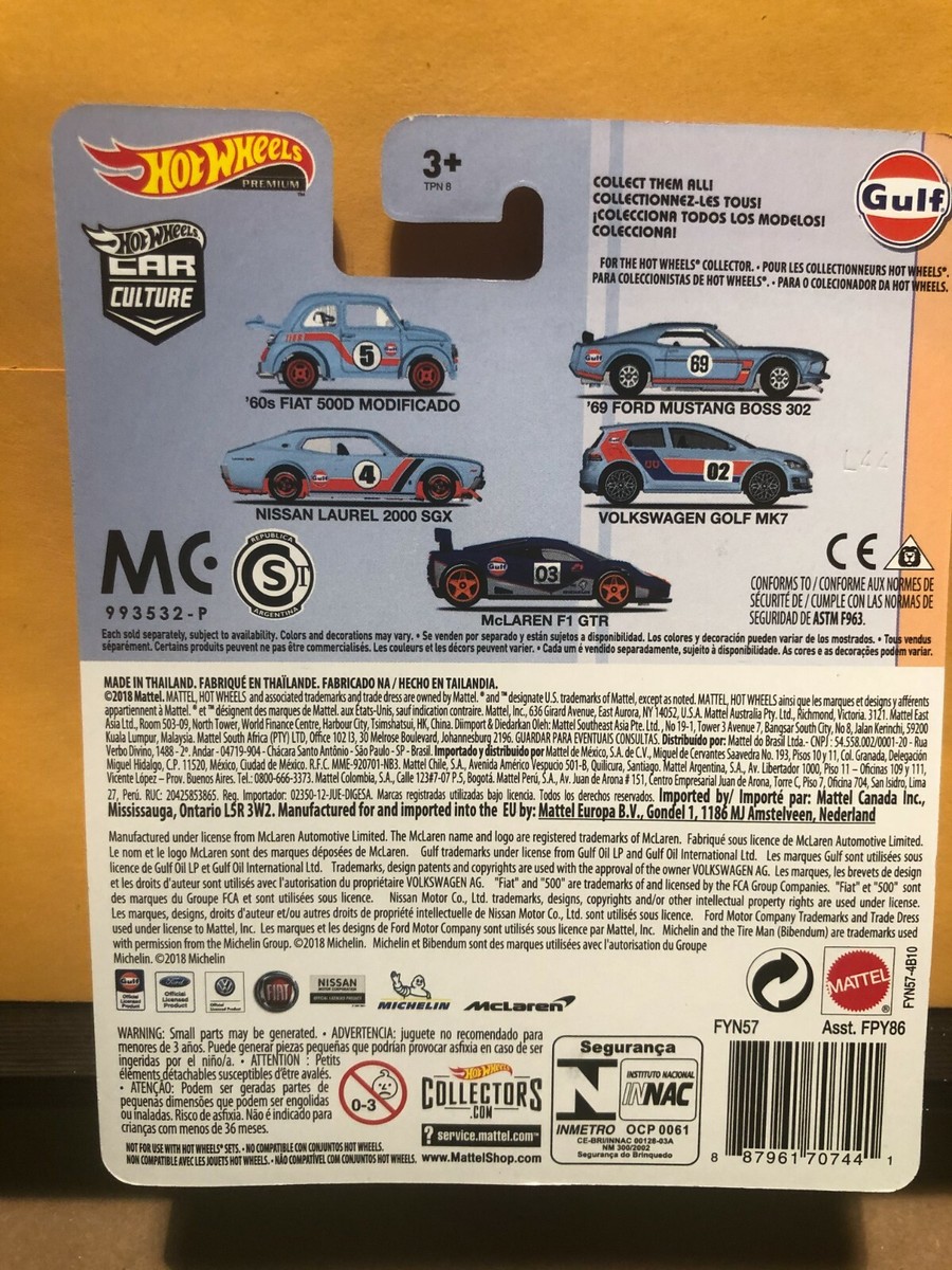 1/64 HOT WHEELS REAL RIDERS GULF OIL 60'S FIAT 500D MODIFICADO