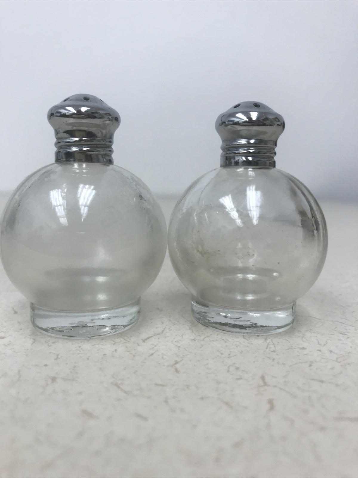 Vintage Irice Glass Design Tiny Salt and Pepper Shakers