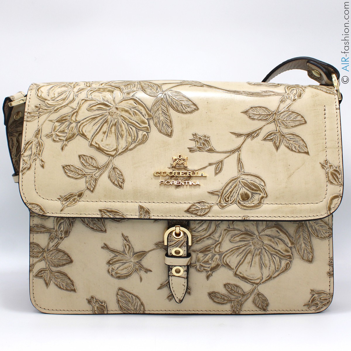CUOIERIA FIORENTINA バッグ 美品 Cuoieria Fiorentina Tuscan beige leather small messenger bag with