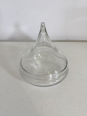 Vintage Hershey Kiss Candy Dish with Lid Clear Glass 4.5''