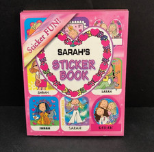 Personalized Name SARAH STICKER BOOK Stick W/Us Girls Funky Groovy Stickers