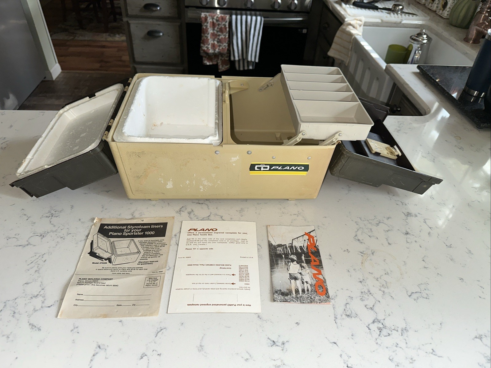 Vintage PLANO Sportster 757 Tackle Box w/ Cooler 1981 Rare Model Fishing Bait