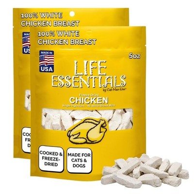 Life Essentials by Cat-Man-Doo | Chicken - 2 Pack of 5oz. Bags | Freeze Dried...