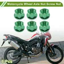M14x1.5 Motorcycle Wheel Axle Nut Screw Nut Green for Cars/Motorcycles 6pcs