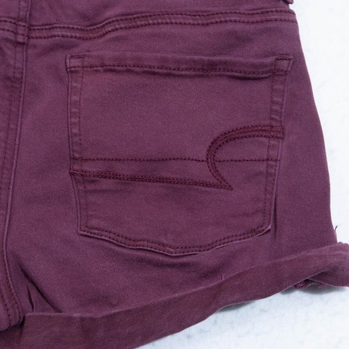 American Eagle Short Womens 4 (27 waist) Hi Rise Shortie Burgundy - Picture 6 of 7