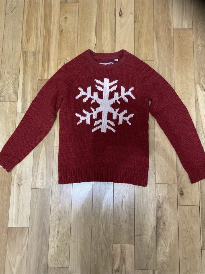 Jack Wills Christmas Jumper Size 6 Dark Red  - Image 2 of 4