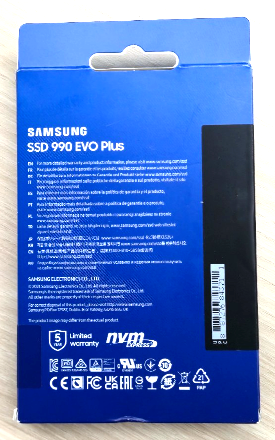 Samsung 990 EVO Plus 1TB Internal NVME SSD MZ-V9S1T0B/AM for sale