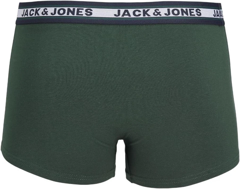 Jack & Jones Pack 5 Bóxers Hombre Talla M | Algodón 95% | Blanco Negro Azul Gris - Imagen 4 de 4