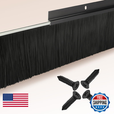 8-Pack Garage Door Brush Seal Cepia Black Bottom Sweep Roll-Up Door Stripping
