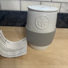 Pampered Chef Ceramic Egg Cooker #1529 With Silicone Sleeve And Lid Preowned