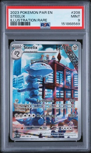 2023 POKEMON PAR EN-PARADOX RIFT ILLUSTRATION RARE #208 STEELIX PSA 9