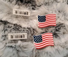 Lot of 2 - CROCS - JIBBITZ SHOE CHARMS - AMERICAN FLAG