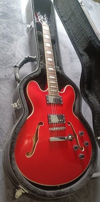 Semi-Hollow ES-335 Style Red Guitar w/HSC EC++