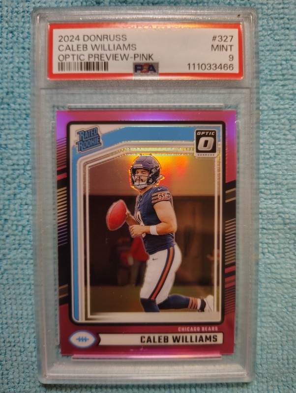 2024 CALEB WILLIAMS DONRUSS OPTIC Preview PINK Rated Rookie BEARS 🐻 #327
