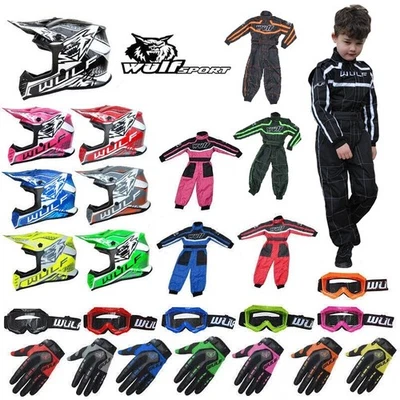 Wulfsport Kids AIR-X OFF ROAD Motocross Helmet Gloves Goggle Motorbike Race Suit