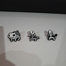 POKEMON SKELETON PIN SET Charmander/Squirtle/Bulbasaur 3pcs  Enamel