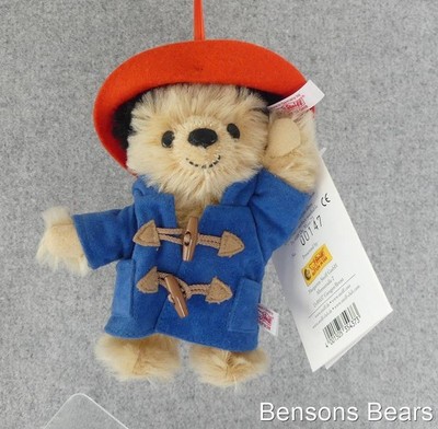 Steiff 2004 Paddington Bär Ornament blau Filzmantel blond Mohair 12 cm EAN 354373