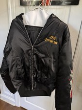 Vintage US Navy Military Korea Souvenir Tour Embroidered Jacket Size 24 x 22